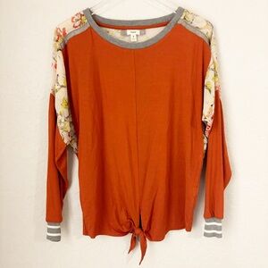 Tiny by Anthropologie | Pippa Tie Front Shirt | Size Small